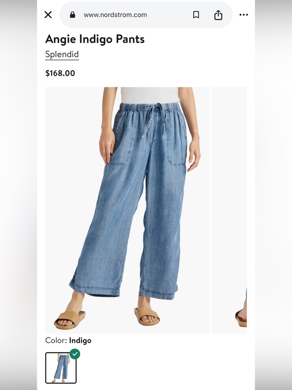 Splendid Indigo Drawstring Casual Pants